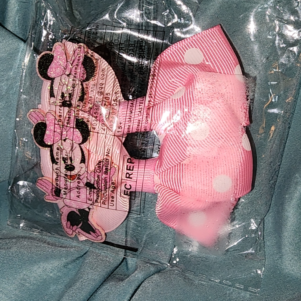 Pink Polka Dot Hair Bow